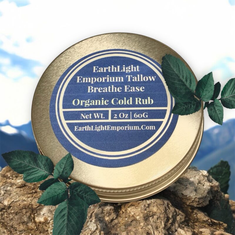 Grass Fed and Finished Tallow Organic Breathe Ease Cold Rub (2 0z | 60 g)