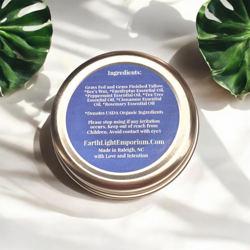 Grass Fed and Finished Tallow Organic Breathe Ease Cold Rub (2 0z | 60 g) - Image 4