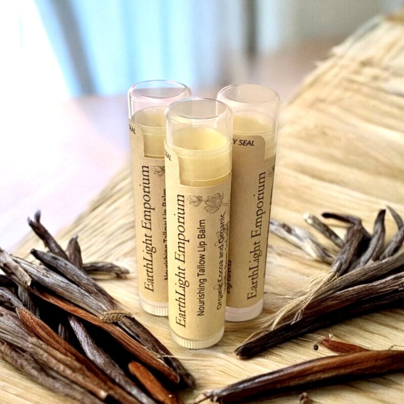 Nourishing Tallow Lip Balm Organic Cocao Butter and Organic Madagascar Vanilla Infused (0.15 0z | 4.25g)