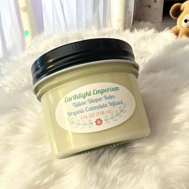 Grass Fed and Grass Finished Tallow Diaper Cream Organic Calendula Infused  (4 0z | 120 g)