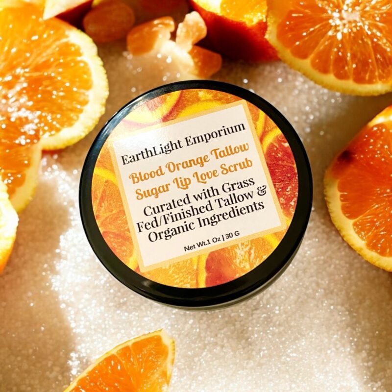 Grass Fed and Finished Tallow Organic Sugar Lip Love Scrub Blood Orange (1 0z | 30 g)