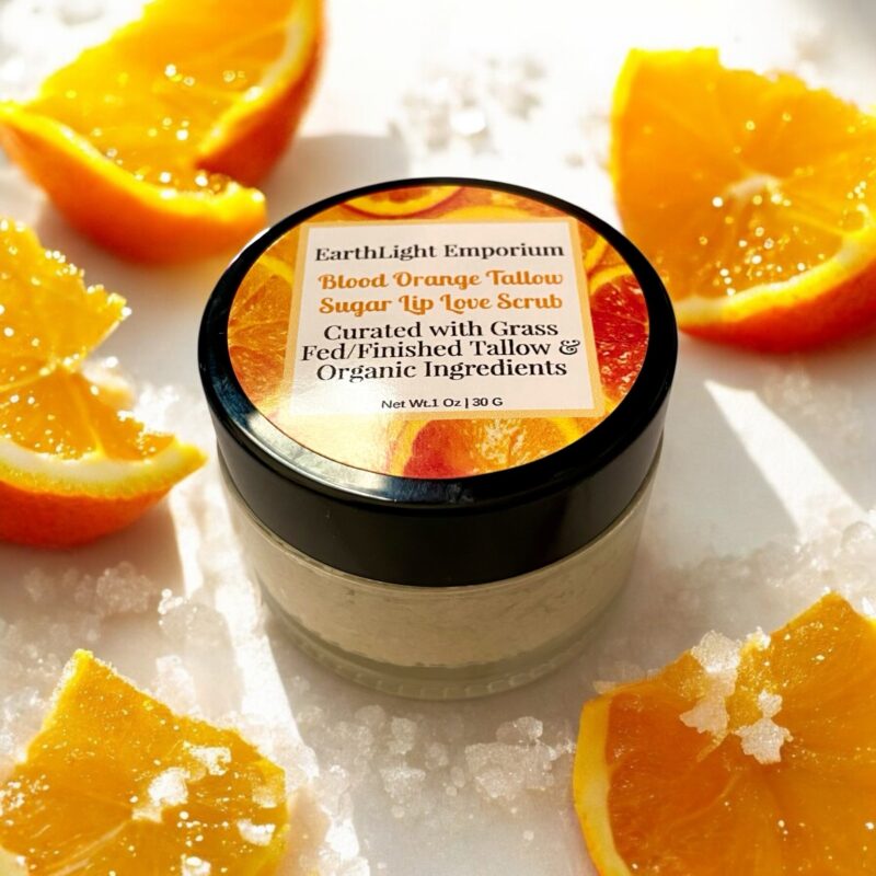 Grass Fed and Finished Tallow Organic Sugar Lip Love Scrub Blood Orange (1 0z | 30 g) - Image 3