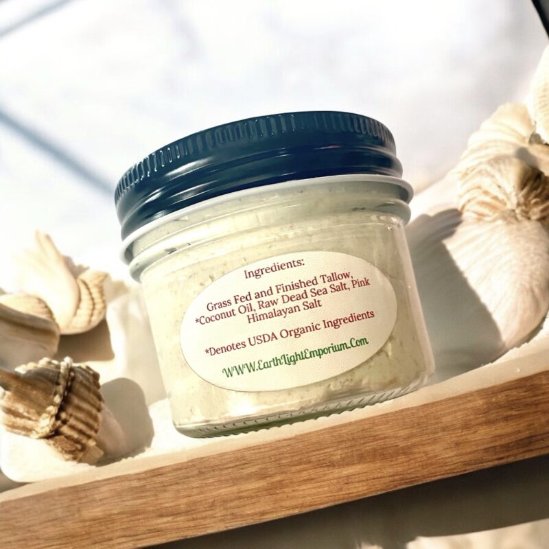 Detoxifying and Soothing Unscented Grass Fed and Grass Finished Whipped Tallow Body Organic Virgin Coconut Oil Scrub 4 0z/ Net Wt.
2.4 0z./ (68 G) - Image 3