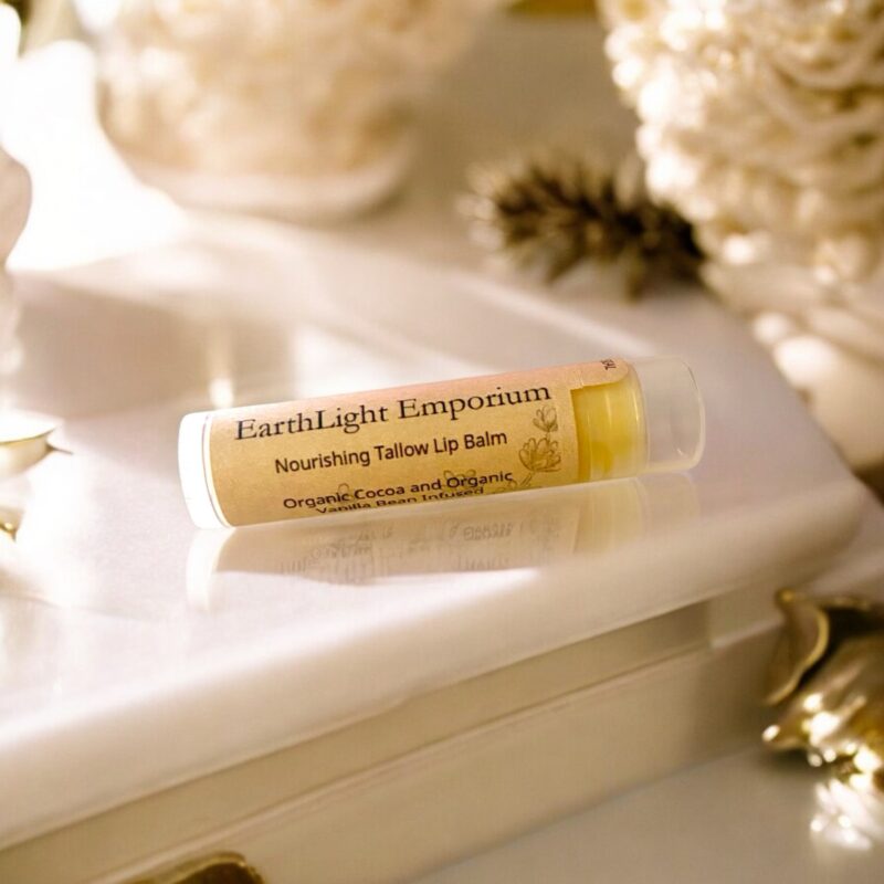 Nourishing Tallow Lip Balm Organic Cocao Butter and Organic Madagascar Vanilla Infused (0.15 0z | 4.25g) - Image 4