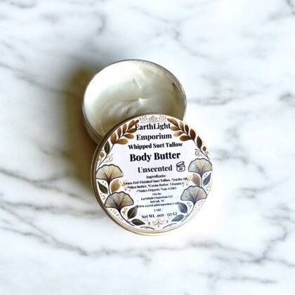Grass Fed & Finished Unscented Whipped Suet Tallow 1 0z/ Net Wt.
.6 0z./ (17 G)